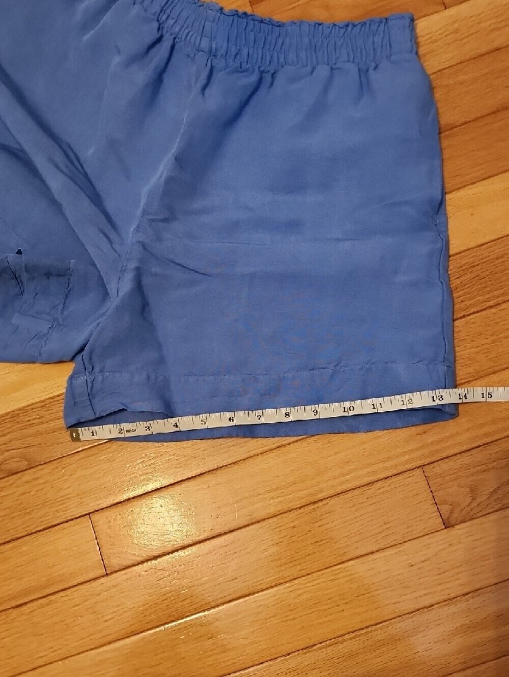 H&M Blue High-Waist Elastic Linen-Blend Women's Shorts - Picture 6 of 6